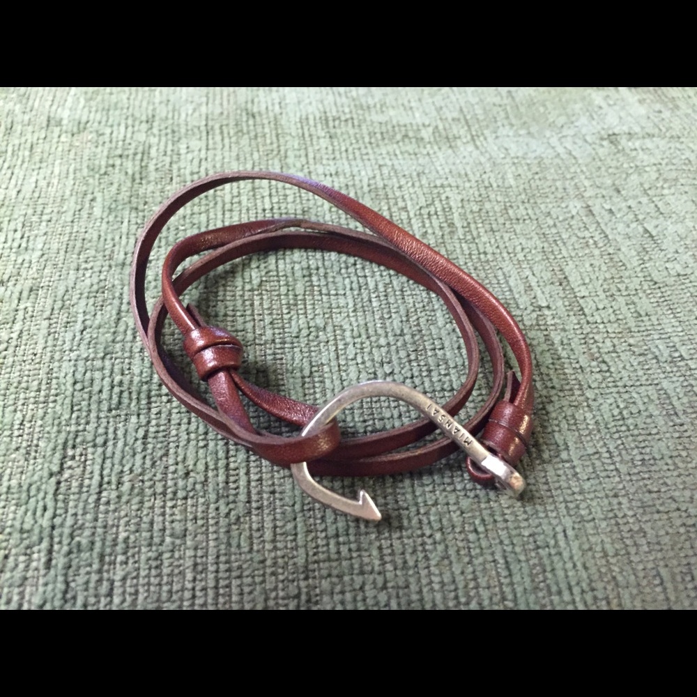 Miansai Brown Leather Belt with Polished Finish